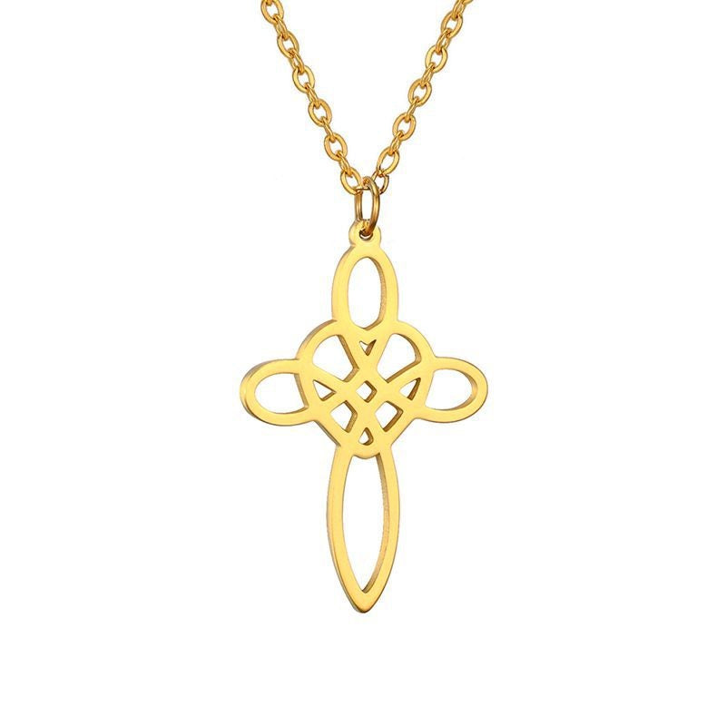 E-commerce European And American Personality Simple Lucky Triquetra Trinity Knot Pendant Necklace