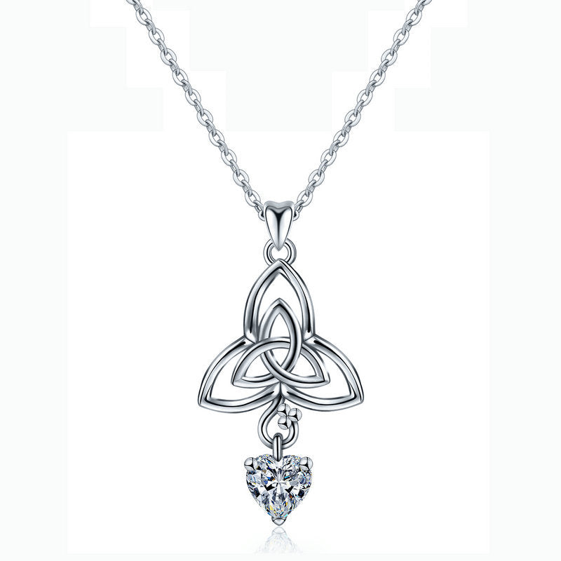 Heart shaped diamond necklace S925 pendant