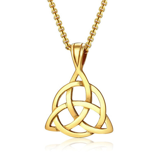 E-commerce European And American Personality Simple Lucky Triquetra Trinity Knot Pendant Necklace