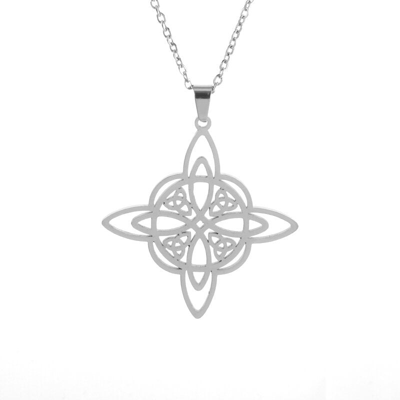 Fashion Celtic Knot Amulet Pendant Personality Trend Simple Hollow Necklace