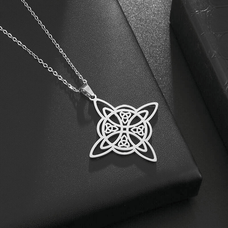 Fashion Celtic Knot Amulet Pendant Personality Trend Simple Hollow Necklace