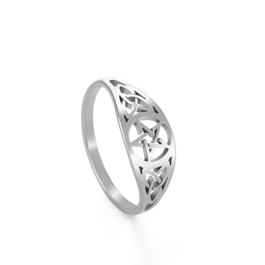 European And American Popular Retro Celtic Pentagram Star Light Body Ring For Men And Women Independent Packaging Cross-border Wholesale Factory Direct Supply