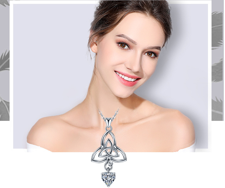 Heart shaped diamond necklace S925 pendant