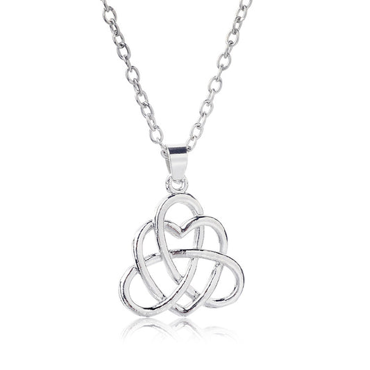 Cross heart necklace sweater chain