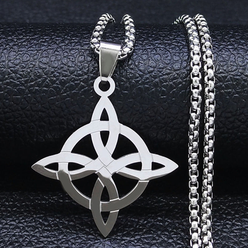 Cutout Design Necklace Viking Rune Irish Knot Necklace