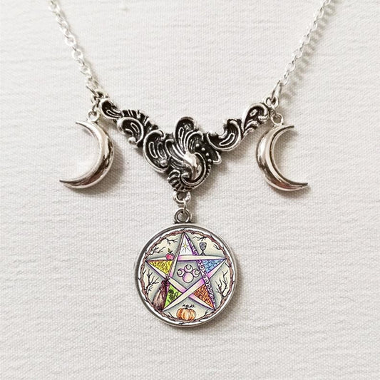 Triple Moon Silver Necklace